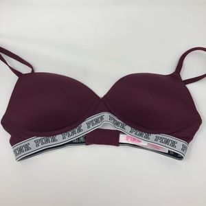 Burgundy Victoria’s Secret PINK Push Up Bra